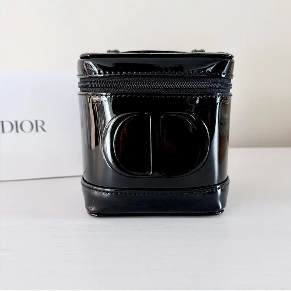 Dior Beauty Black Patent Vanity Case Bag